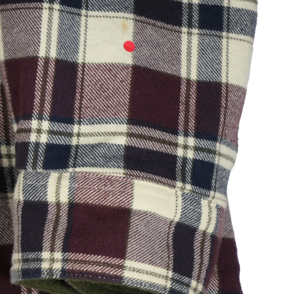 LL Bean Fleece Lined Flannel Shacket Mens Large Flannel Shirt Brown Side Pocket - Picture 7 of 11